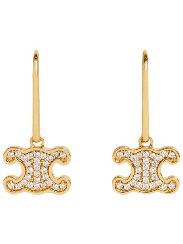 Triomphe Rhinestone Earrings Gold - CELINE - BALAAN 2