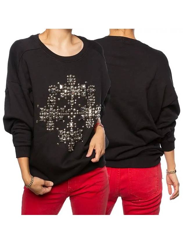 Women s Jewelry Pattern Sweatshirt Black 365364 - SAINT LAURENT - BALAAN 1