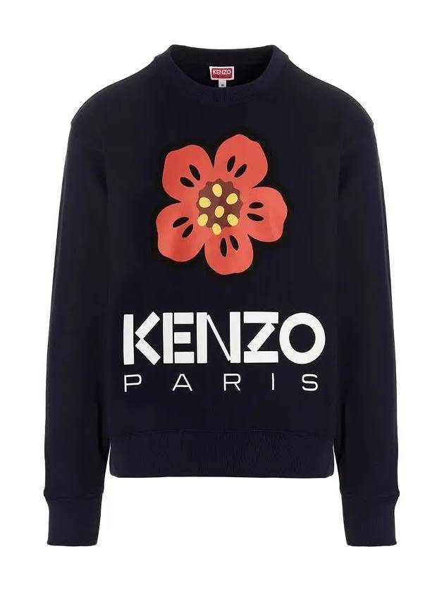 Men's Boke Flower Print Sweatshirt Blue - KENZO - BALAAN 3