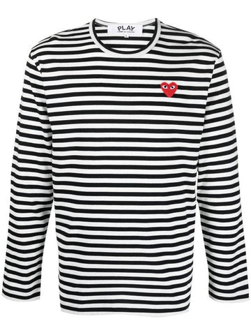 Logo Striped Long Sleeve T-Shirt Black White - COMME DES GARCONS PLAY - BALAAN 1