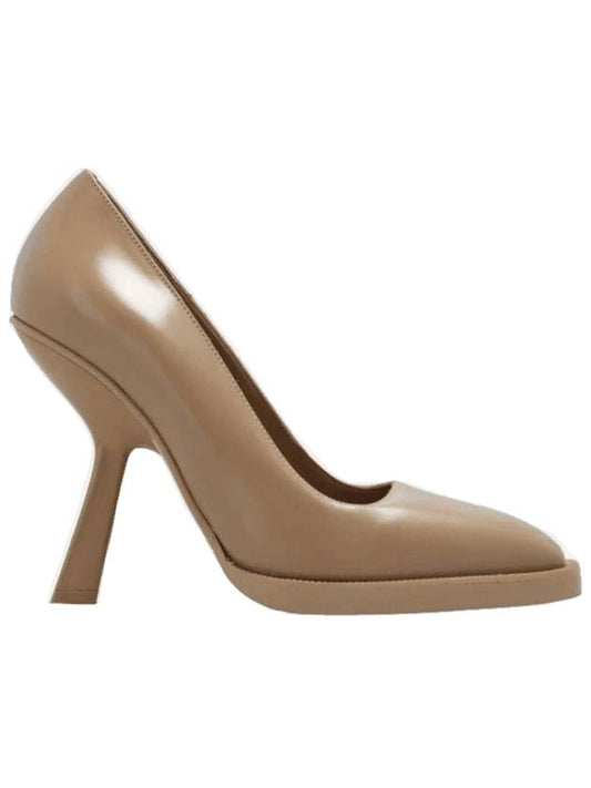 Salvatore Women's Soft Calfskin Pumps Heel Beige - SALVATORE FERRAGAMO - BALAAN.