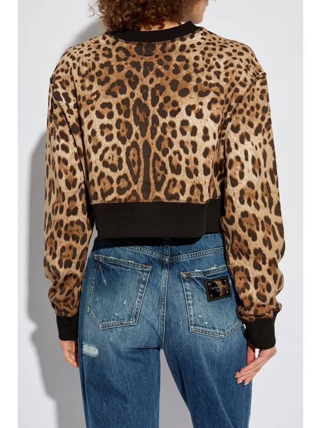 Dolce & Gabbana Sweatshirt With Animal Print, Women's, Brown - DOLCE&GABBANA - BALAAN 4