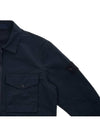 Compass Patch Cotton Overshirt Jacket Navy - STONE ISLAND - BALAAN.