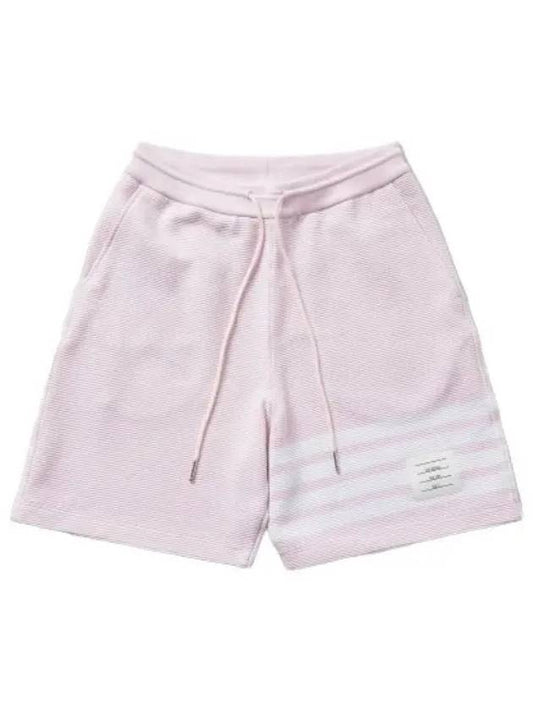 Cotton Ottoman Rib 4 Bar S Shorts Pants Pastel Pink - THOM BROWNE - BALAAN 1