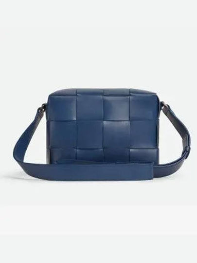 Cassette Intrecciato Leather Cross Bag Navy - BOTTEGA VENETA - BALAAN 2