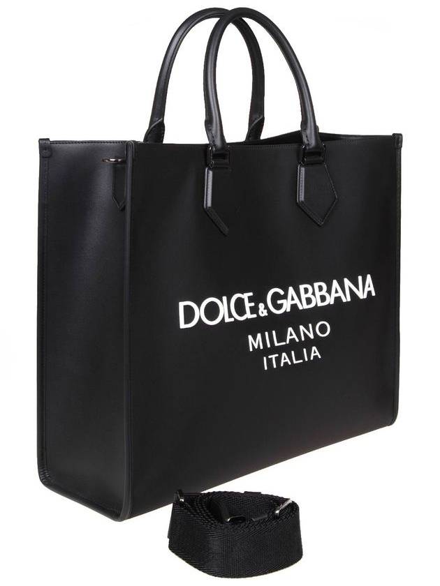 Rubber Logo Large Tote Bag Black - DOLCE&GABBANA - BALAAN 3