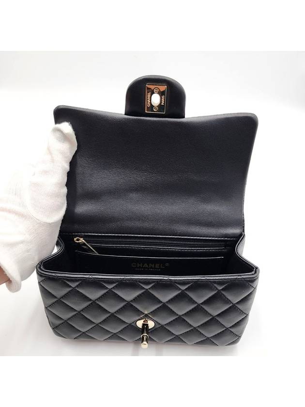 Classic New Mini Top Handle Lambskin Black Gold AS2431 - CHANEL - BALAAN 9