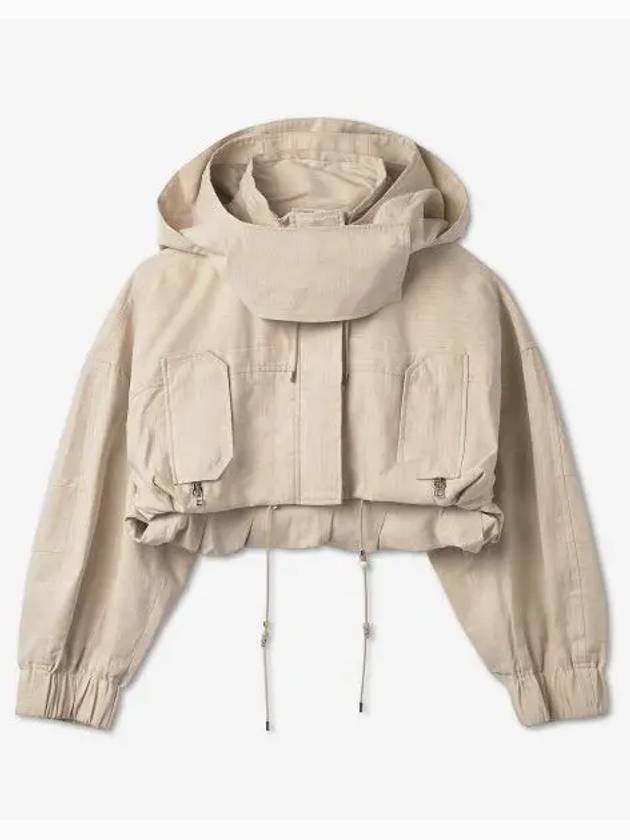 Women's La Raphia Crop Parka Beige - JACQUEMUS - BALAAN 2