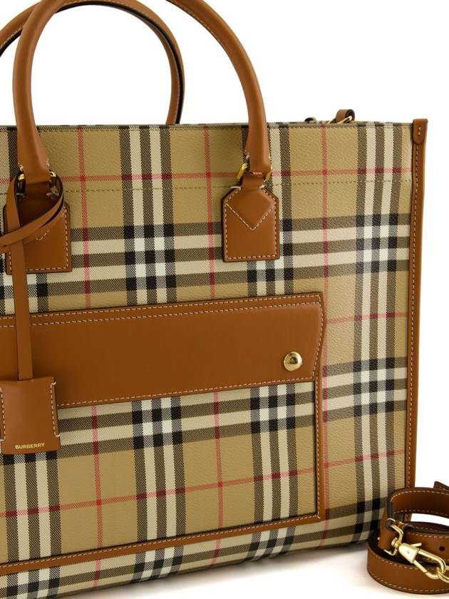 Freya Medium Tote Bag Brown Archive Beige - BURBERRY - BALAAN 4