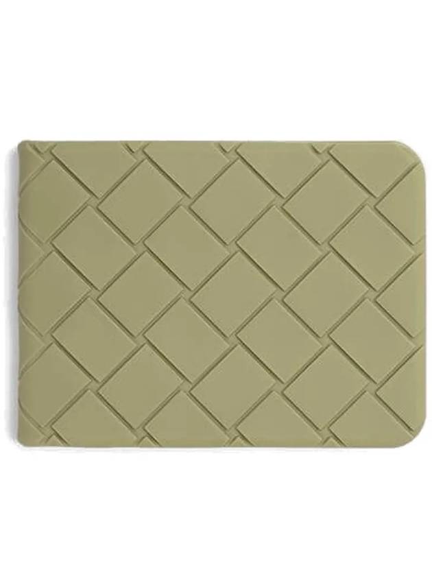 Intrecciato Rubber Half Wallet Light Khaki - BOTTEGA VENETA - BALAAN 3