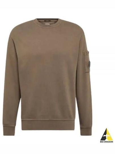 Brushed and Emerized Diagonal Fleece Lens Sweatshirt Beige - CP COMPANY - BALAAN 2