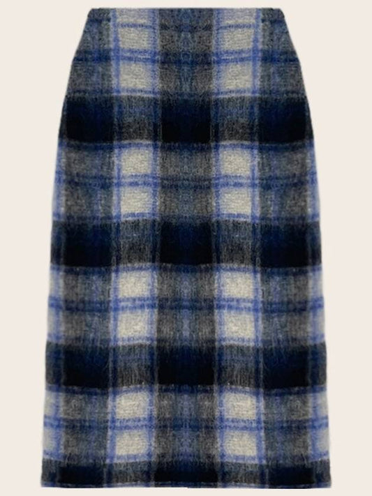 Classic Check Wool Skirt Blue - ARIFF - BALAAN 2