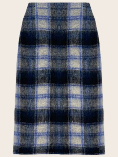 Classic Check Wool Skirt Blue - ARIFF - BALAAN 1