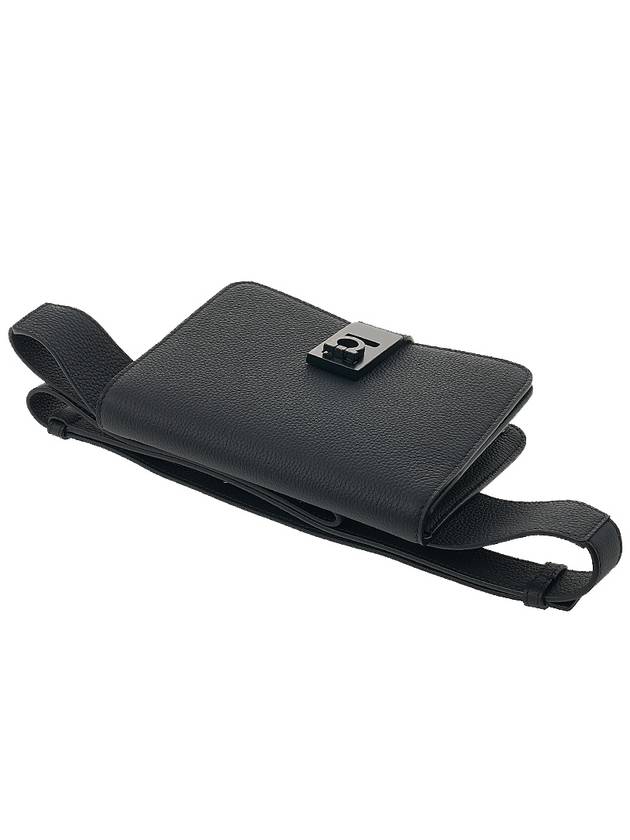 Gancini buckle belt bag 24 1313 NERO CALF 0763940 - SALVATORE FERRAGAMO - BALAAN 4