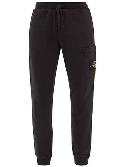 Wappen Patch Cotton Fleece Track Pants Black - STONE ISLAND - BALAAN 2