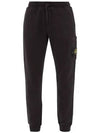 Wappen Patch Cotton Fleece Track Pants Black - STONE ISLAND - BALAAN 2