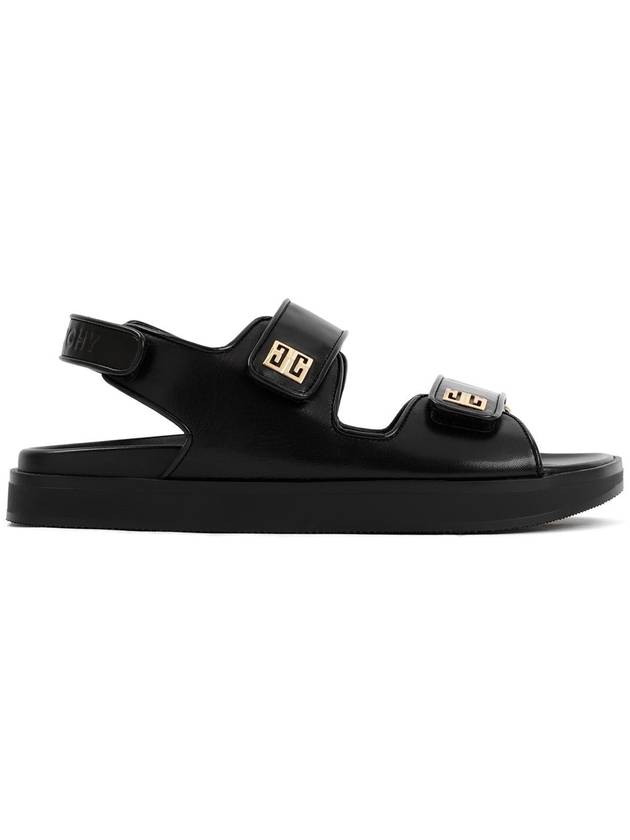 4G Strap Leather Flat Sandals Black - GIVENCHY - BALAAN 2