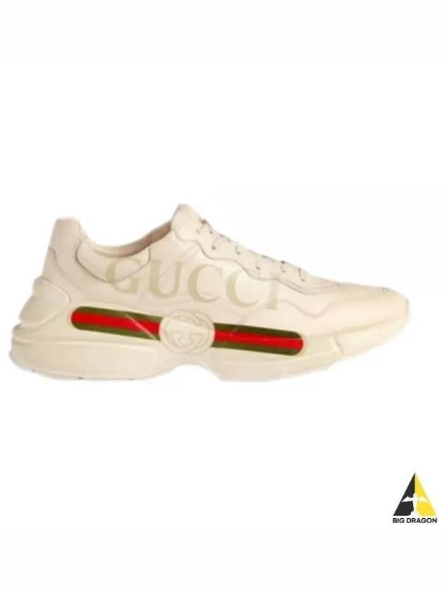 Rhyton Leather Sneakers Logo Ivory - GUCCI - BALAAN 2