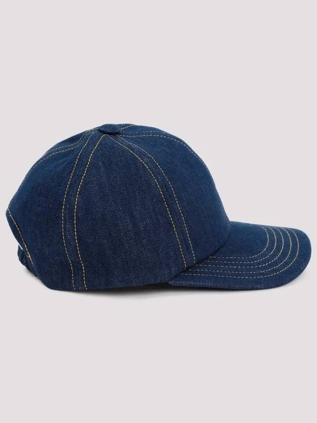 Embroidered Logo Denim Ball Cap Navy - PATOU - BALAAN 3