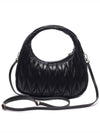 Wander Matelasse Nappa Leather Mini Hobo Tote Bag Black - MIU MIU - BALAAN 5