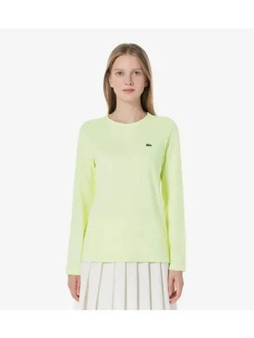 Women s Basic Long Sleeve T Shirt Light Yellow - LACOSTE - BALAAN 1