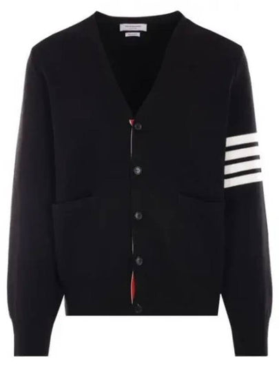 Milano Stitch 4-Bar Cardigan Black - THOM BROWNE - BALAAN 2