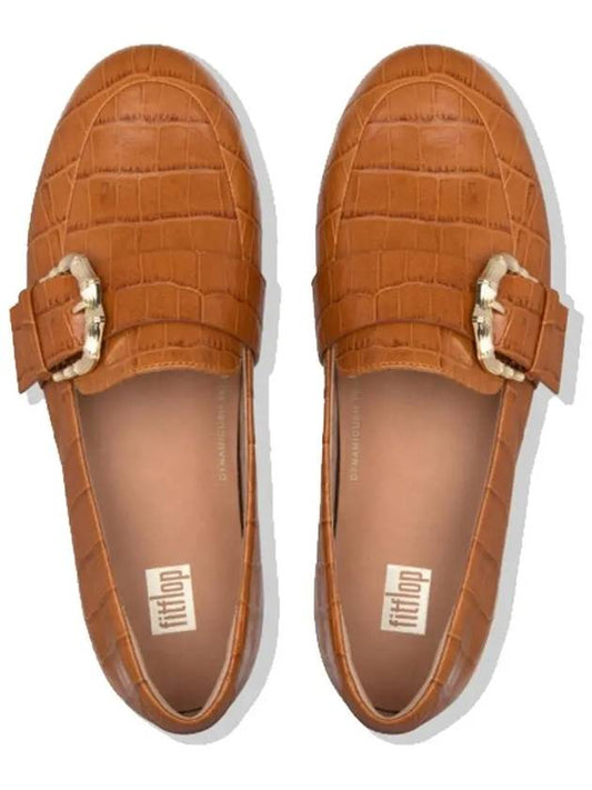 Lisbet Croc Loafers Camel Leather Women - FITFLOP - BALAAN 2