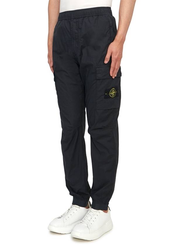 Stretch Cotton Tela Paracadute Cargo Straight Pants Navy Blue - STONE ISLAND - BALAAN 3