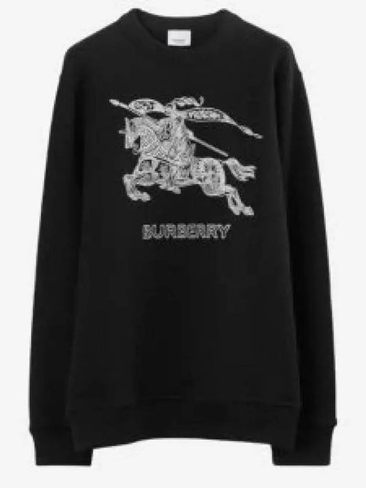 Embroidered EKD Logo Sweatshirt Black - BURBERRY - BALAAN 2