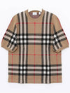 Men's Jacquard Check Pattern Silk Wool Knit Top Beige - BURBERRY - BALAAN 4