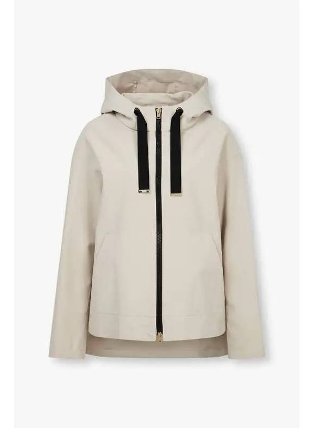 Women s Stretch Hooded Zip Up Jacket Light Beige - HERNO - BALAAN 1