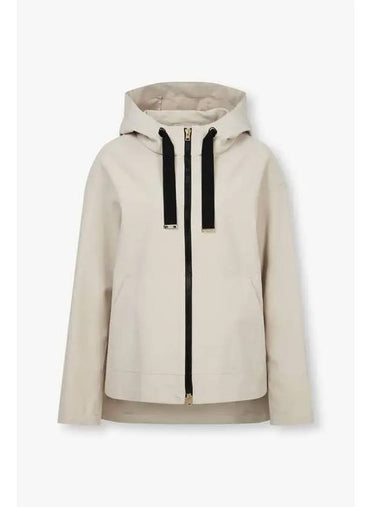 Women s Stretch Hooded Zip Up Jacket Light Beige - HERNO - BALAAN 1