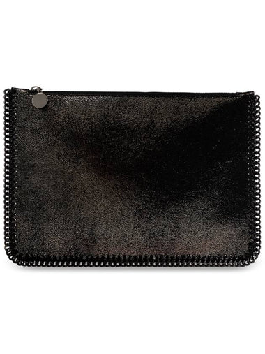 Stella McCartney Vegan Leather Clutch, Women's, Black - STELLA MCCARTNEY - BALAAN 1