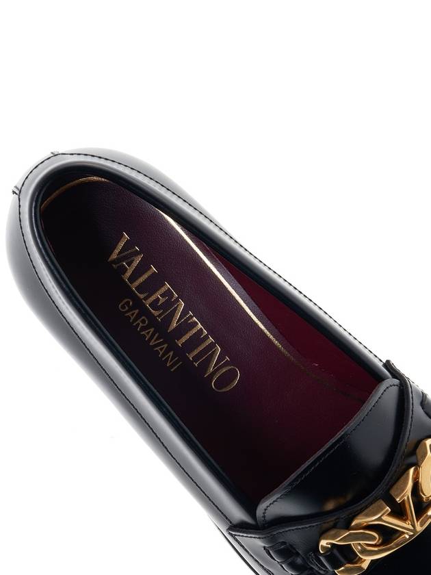 gold chain loafers black - VALENTINO - BALAAN.