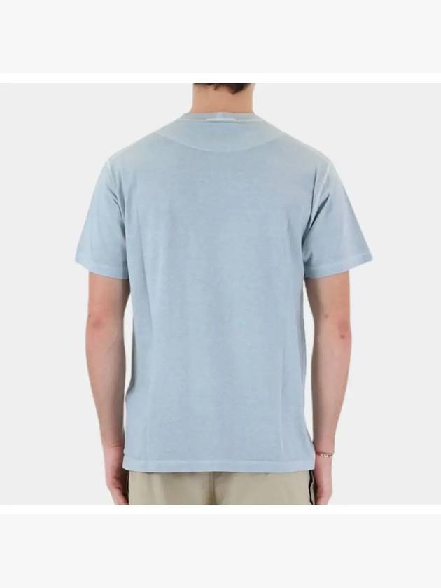 Organic Cotton Short Sleeve T-Shirt Sky Blue - STONE ISLAND - BALAAN 7