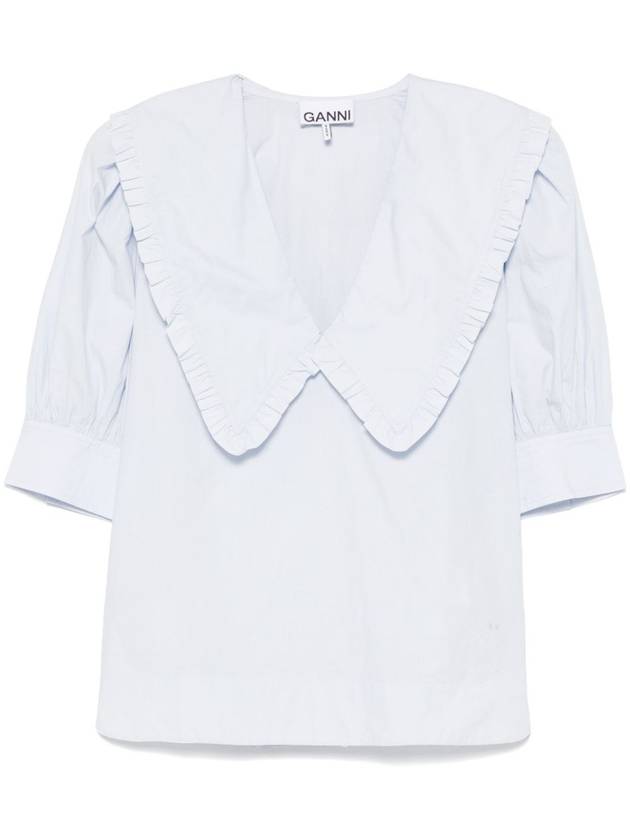 GANNI Shirts Clear Blue - GANNI - BALAAN 1