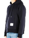 Loopback Broderie Anglaise Relaxed Cotton Hoodie Navy - THOM BROWNE - BALAAN 4