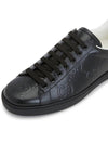 Ace GG Embossed Leather Low Top Sneakers Black - GUCCI - BALAAN 8