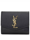 Uptown Compact Leather Wallet Black - SAINT LAURENT - BALAAN 2