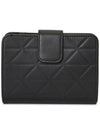 Triangle Logo Leather Half Wallet Black - PRADA - BALAAN 3