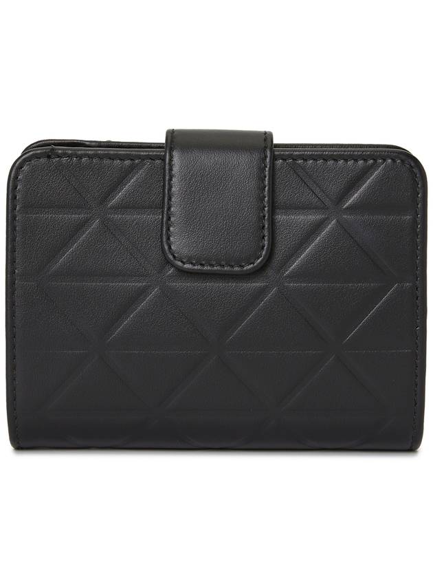 Triangle Logo Leather Half Wallet Black - PRADA - BALAAN 3