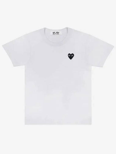 P1T063000 WHITE Black Heart T Shirt - COMME DES GARCONS - BALAAN 1