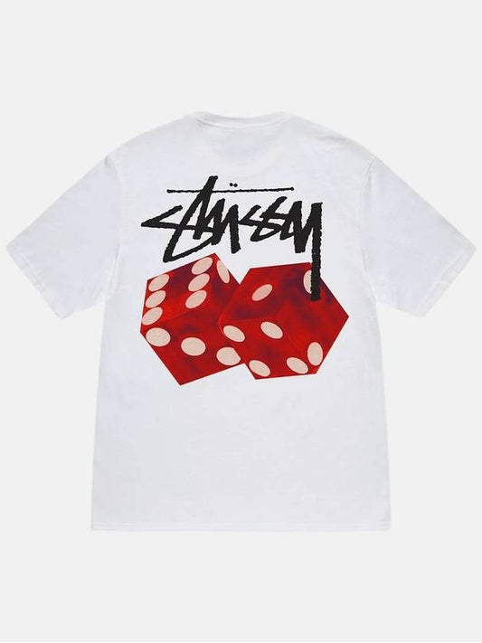 Fuzzy Dice Out TShirt White - STUSSY - BALAAN 1