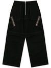 Cotton Twill Cargo Wide Pants Black - MONTSENU - BALAAN 1