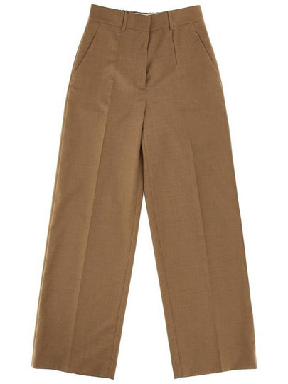 Wool Trousers High Waist Straight Pants Brown - BURBERRY - BALAAN 2