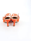 J'adior Embroidered Cotton Slingback Heels Orange - DIOR - BALAAN 4