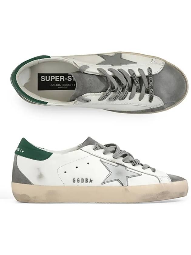 Superstar Green Heel Tab Leather Sneakers White - GOLDEN GOOSE - BALAAN 6