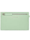 Neck Strap Envelope Leather Coin Wallet  Mist Green - MAISON KITSUNE - BALAAN 3