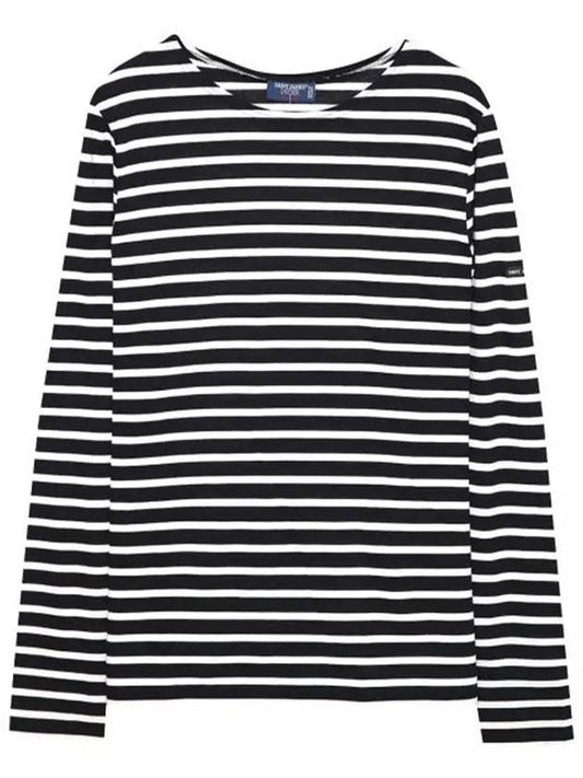 Minquiers Modern Stripe Long Sleeve T-Shirt Noir - SAINT JAMES - BALAAN 2