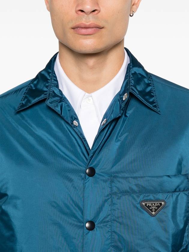 Light Re Nylon Long Sleeve Shirt Aviator Blue - PRADA - BALAAN 6